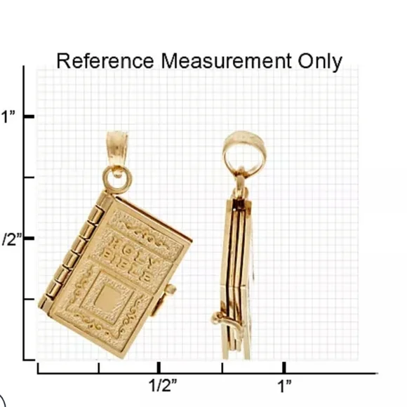 Gorgeous Solid 14k Yellow Gold 3D Bible Pendant Necklace 💛 🙏 - Picture 7 of 8